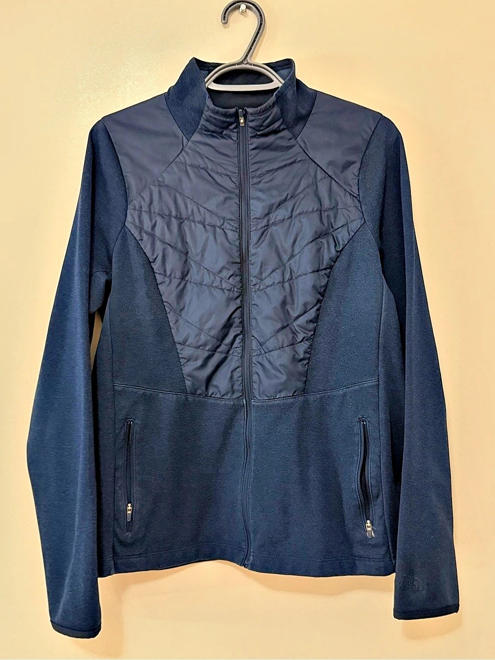 The North Face Quilted Full-Zip Jacket in Blue Size Large Like New